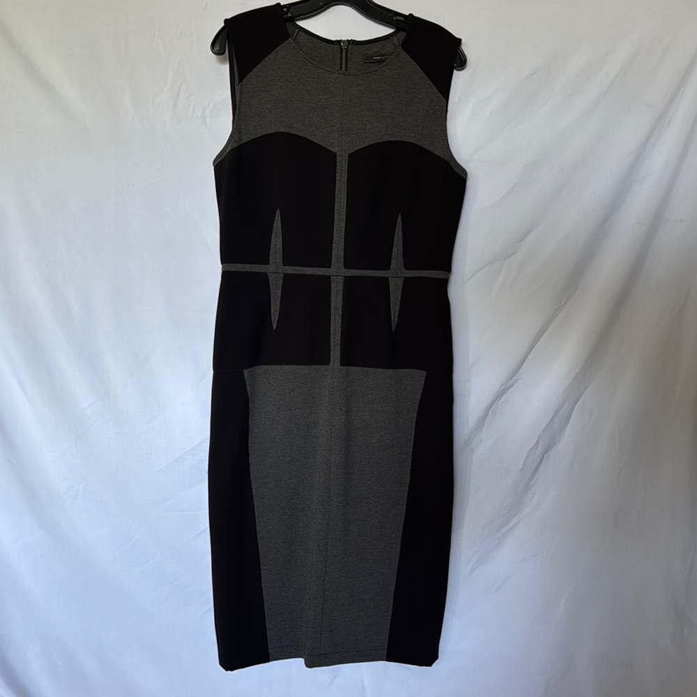 BCBGMaxAzria Black and Grey Sheath Bodycon Dress